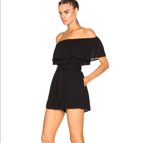 Mara Hoffman Pants - Mara Hoffman Off Shoulder Black Romper Small Mara Hoffman Pants - Mara Hoffman Off Shoulder Black Romper Small